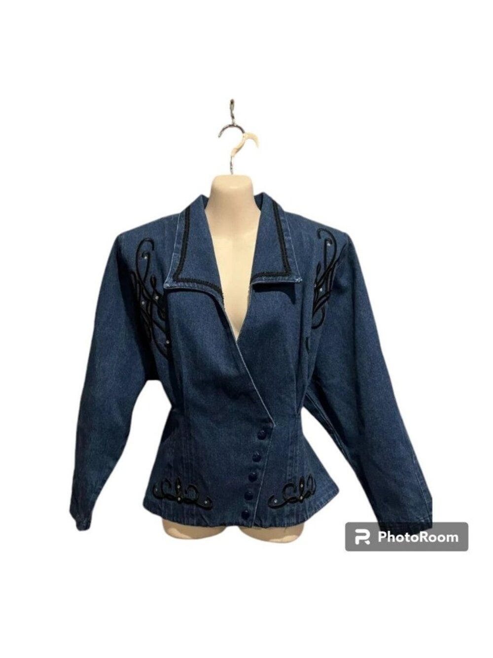Vintage Wanted By Beads Western Denim Jacket Blue Size S